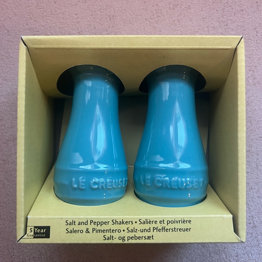 Le Creuset Turquoise Salt and Pepper Shakers